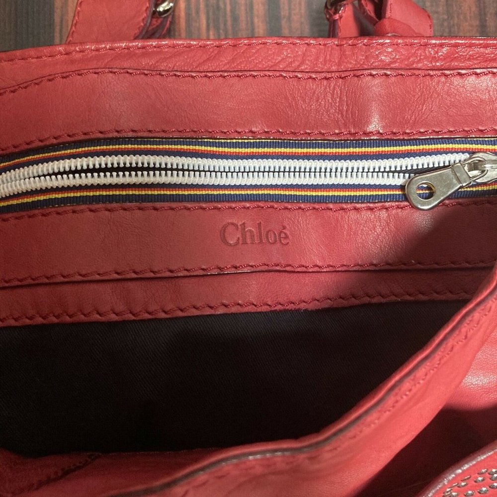 Chloe Patsy Lambskin Studded Tote - image 6